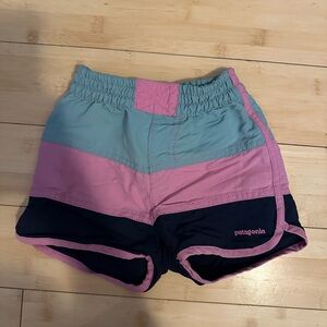 Patagonia Kids Colorblock Shorts - Pink, Blue, and Black